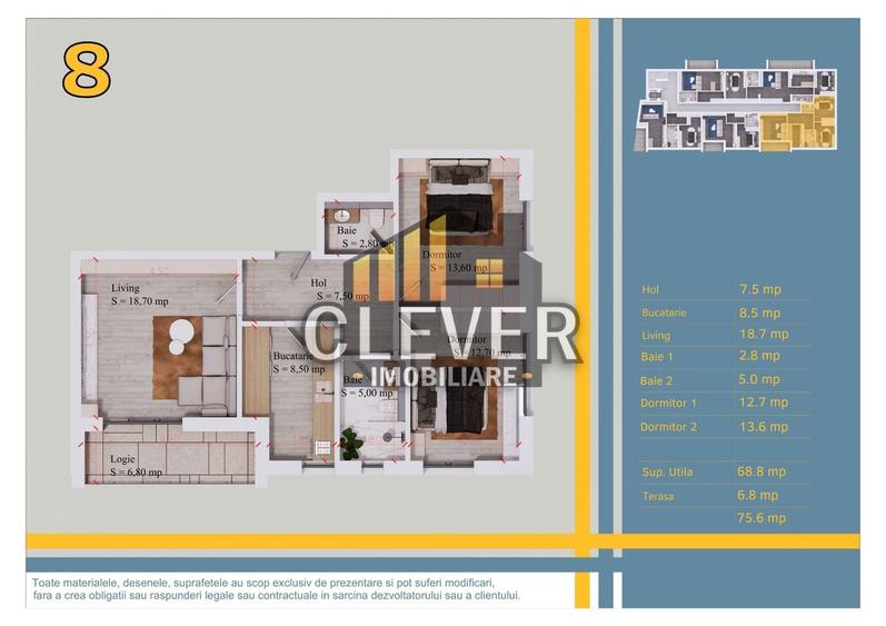 Apartament cu 3 camere decomandat în Theodor Pallady