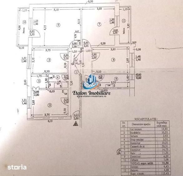 Apartament cu 4 camere decomandat în Est