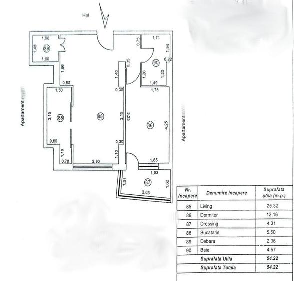 Apartament cu 2 camere în Micro 40