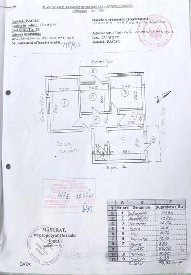 Apartament cu 3 camere decomandat în Central
