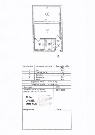 Apartament cu 2 camere în Tomis Nord