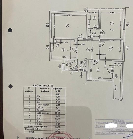 Apartament cu 4 camere decomandat în Central