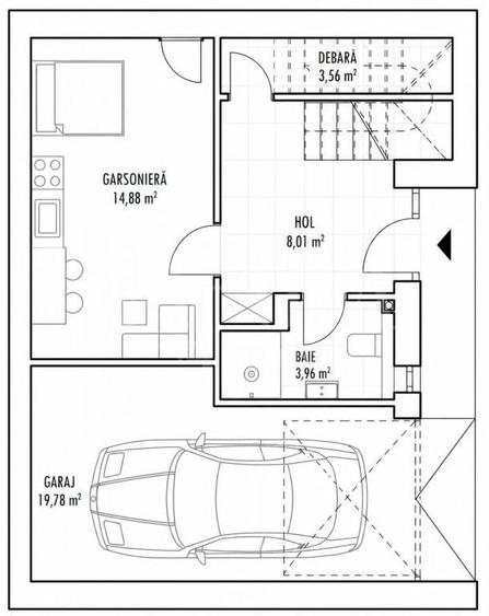 Duplex cu 4 camere cu Canalizare în Bună Ziua