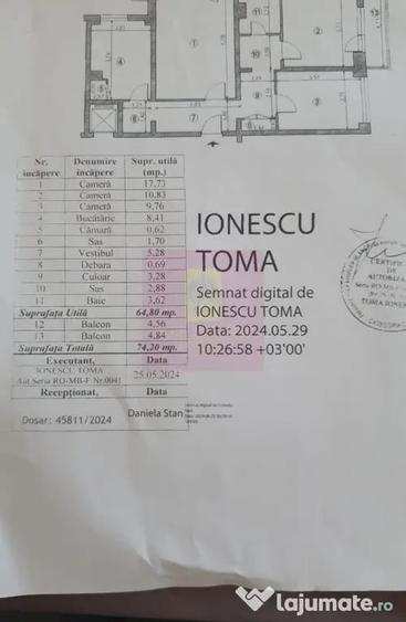 Apartament cu 3 camere decomandat în Morarilor