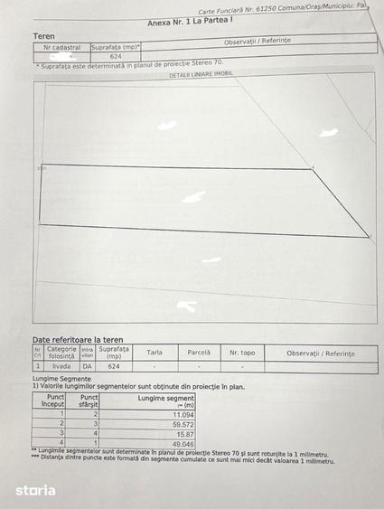 Teren de 522 mp, în Paleu