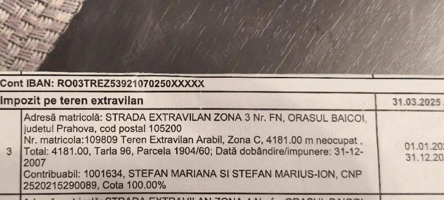 Teren de 4079 mp, în Goruna