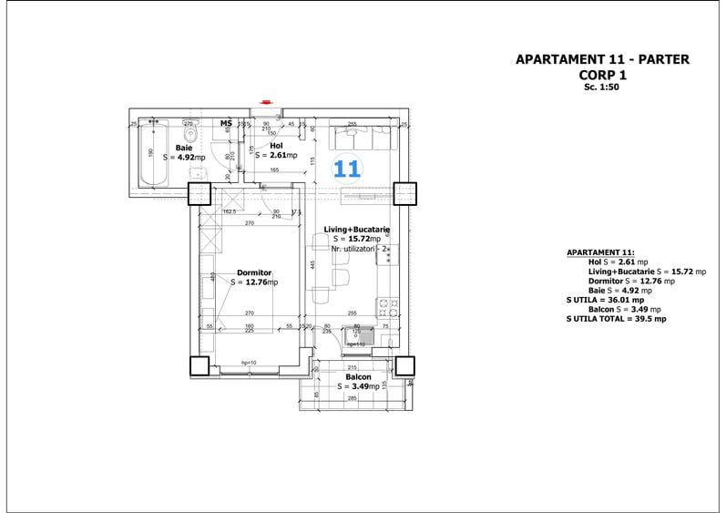 Apartament cu 2 camere decomandat în Central