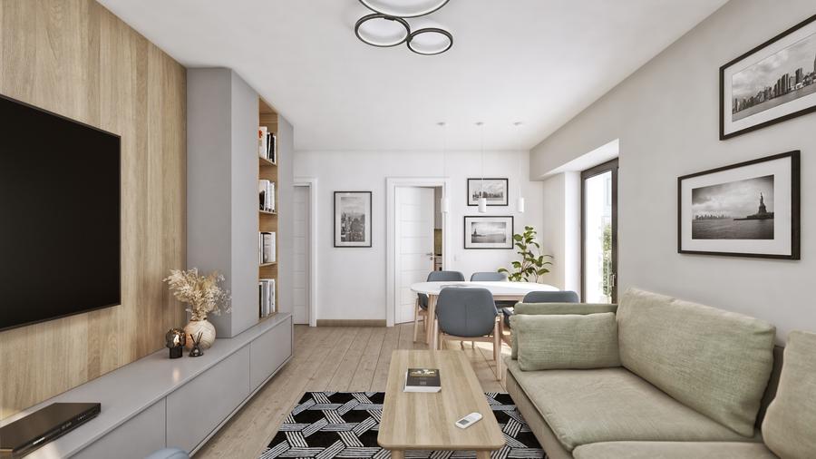 Apartament cu 3 camere decomandat în Industriilor