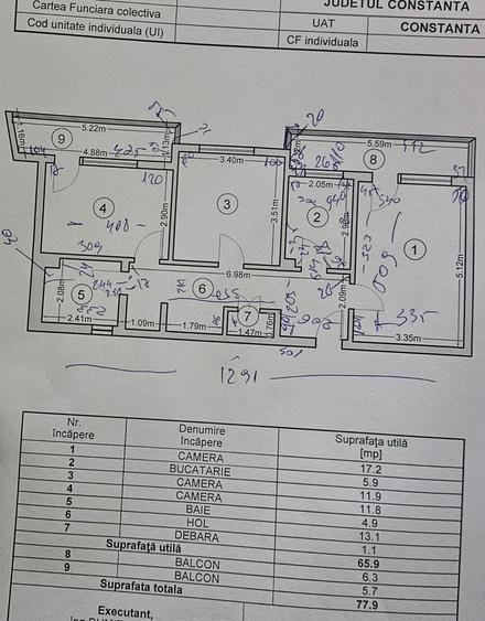 Apartament cu 3 camere decomandat în Tomis Nord