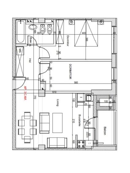 Apartament cu 3 camere semidecomandat în Albert