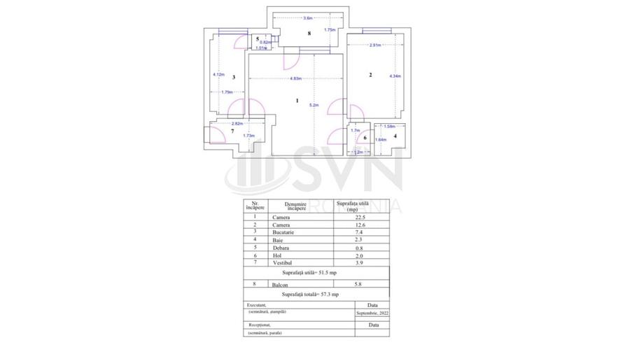 Apartament cu 2 camere semidecomandat, mobilat în Magheru