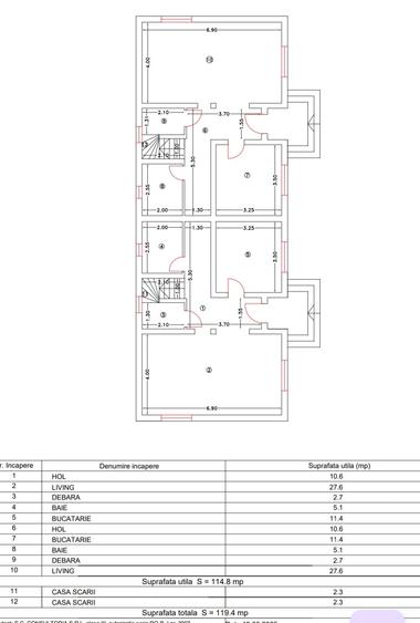 Duplex cu 6 camere cu Canalizare în Cumpăna