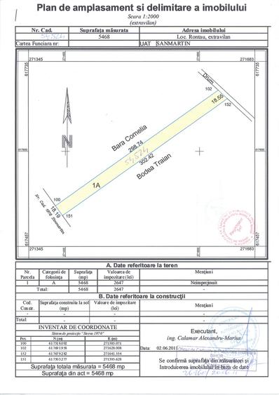 Teren de 5460 mp, în Rontău