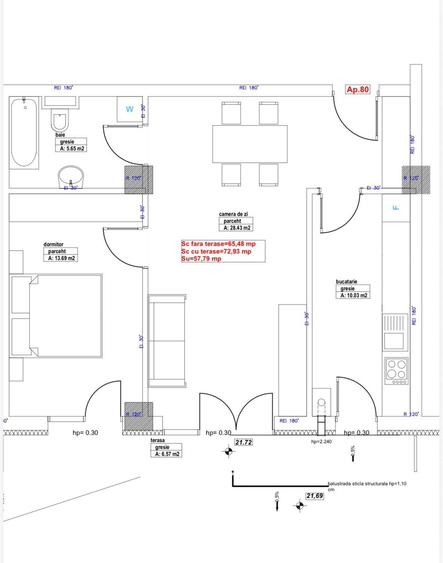 Apartament cu 2 camere în Republicii