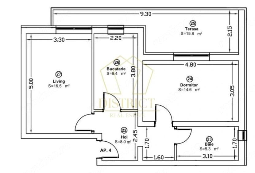 Apartament cu 2 camere decomandat în Chișoda
