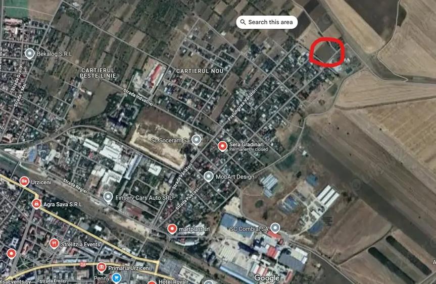 Teren de 8150 mp, în Central