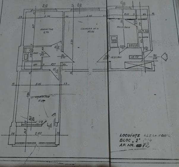 Apartament cu 3 camere decomandat în Rahova