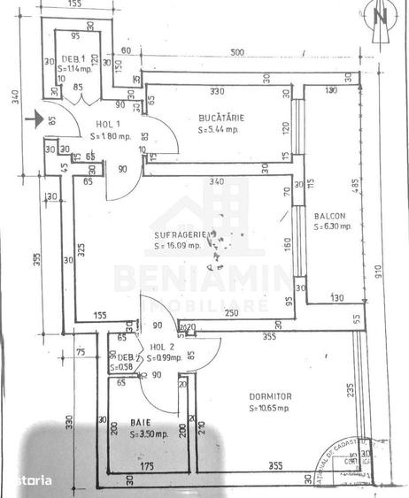 Apartament cu 2 camere semidecomandat în Calea București