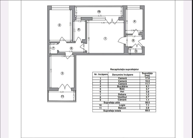 Apartament cu 3 camere decomandat, mobilat în Lujerului