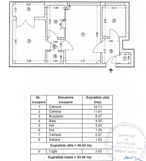 Apartament cu 2 camere în Bucureștii Noi