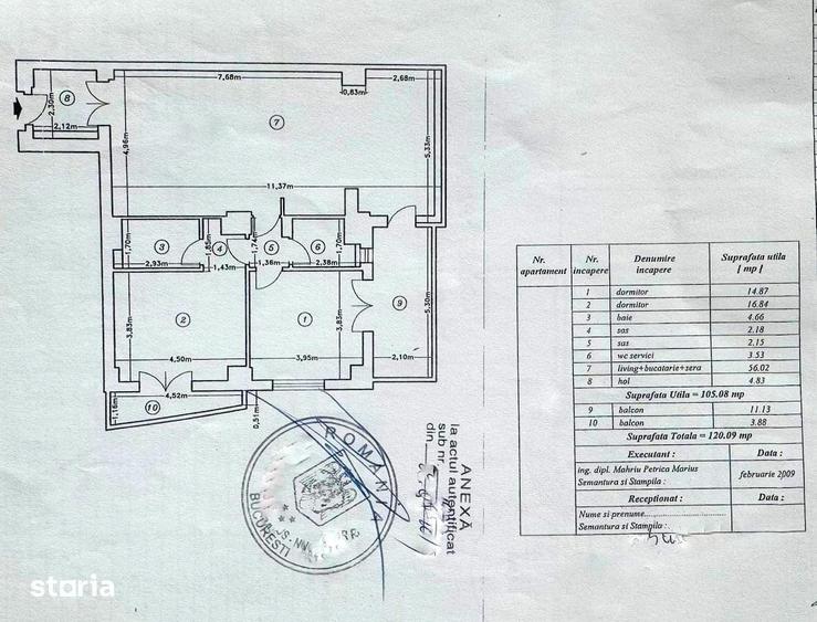Apartament cu 3 camere în Grozăvești