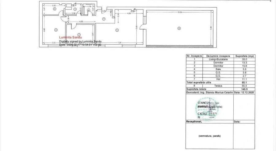 Apartament cu 3 camere decomandat în Tunari