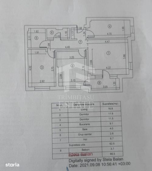 Apartament cu 3 camere în Dudu