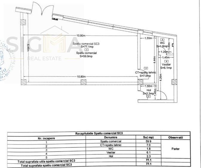 Spațiu comercial, de 77.099998474121 mp, în Dâmbul Rotund