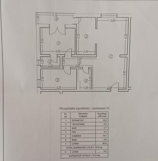 Apartament cu 3 camere în Găgeni