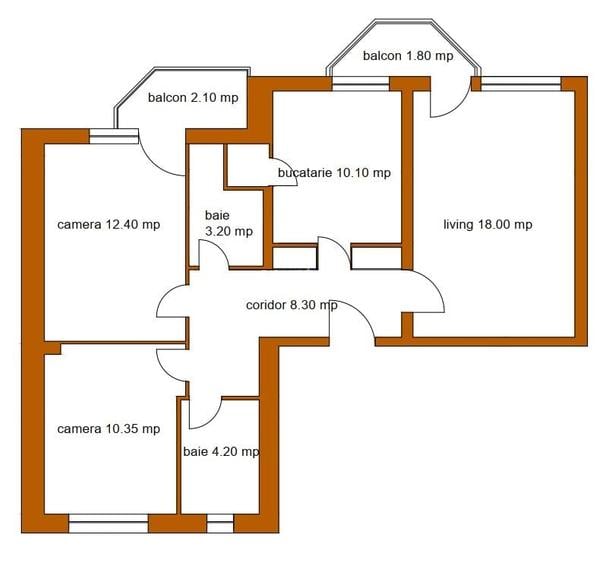 Apartament cu 3 camere decomandat în Beller