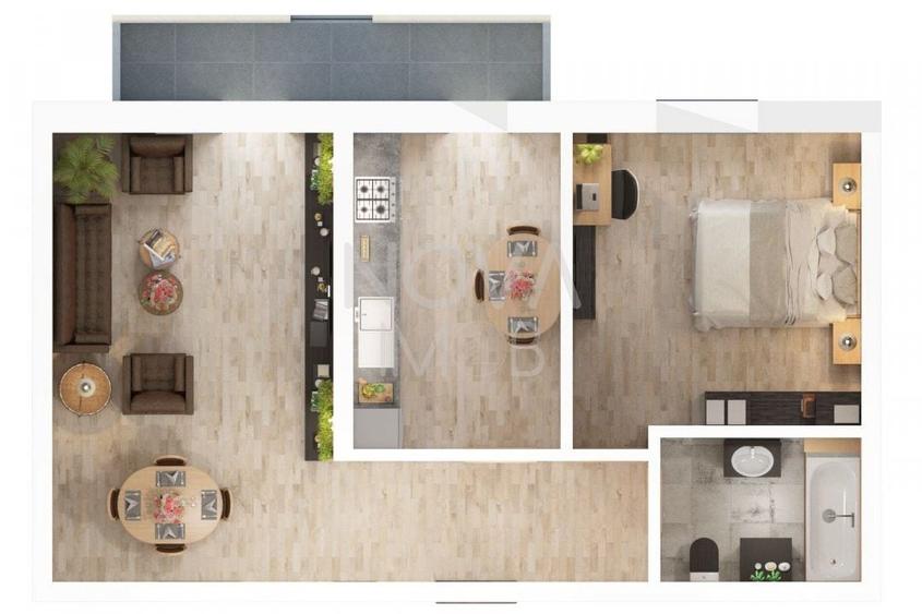 Apartament cu 2 camere decomandat în Mihai Viteazul