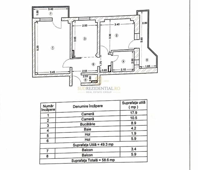Apartament cu 2 camere în Central
