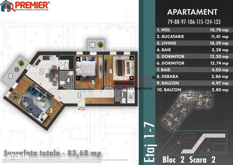 Apartament cu 3 camere decomandat în Metalurgiei