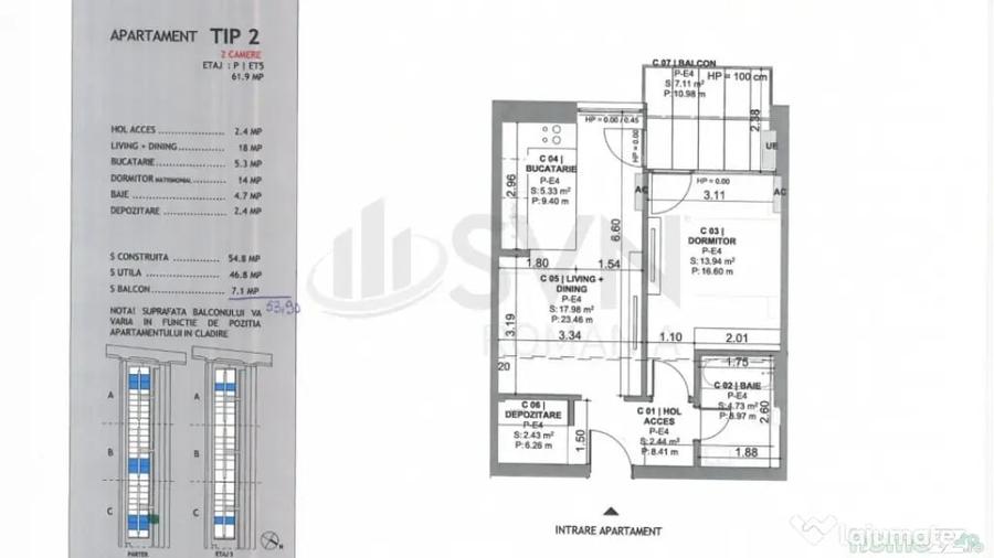 Apartament cu 2 camere decomandat în Dobroești