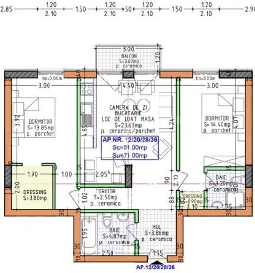 Apartament 3 camere, 71 mp, zona Calea Moldovei