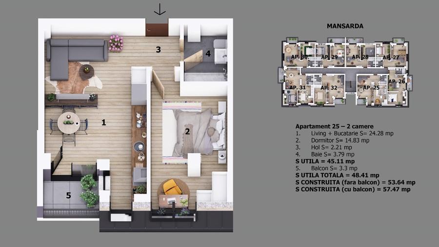 Apartament 2 camere Ion Creanga | Nichita Stanescu  | Preturi promotionale  | - 3