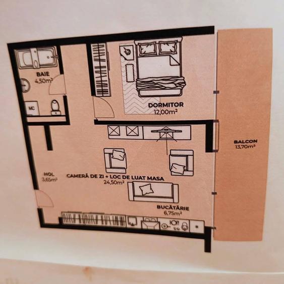Apartament cu 2 camere în Dâmbul Rotund