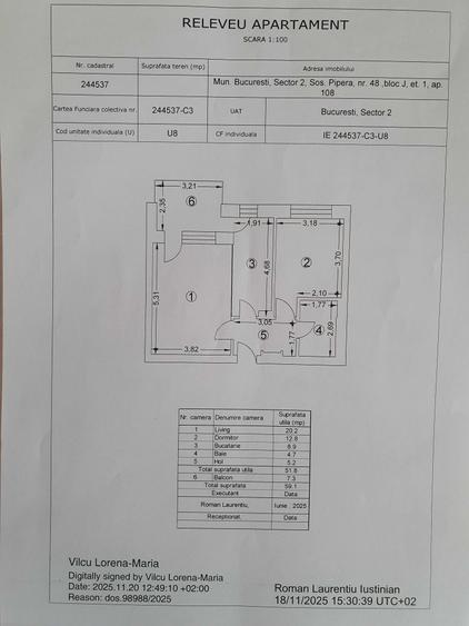 Apartament cu 2 camere decomandat în Aviației