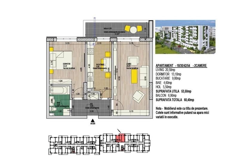 Apartament cu 2 camere decomandat în Berceni