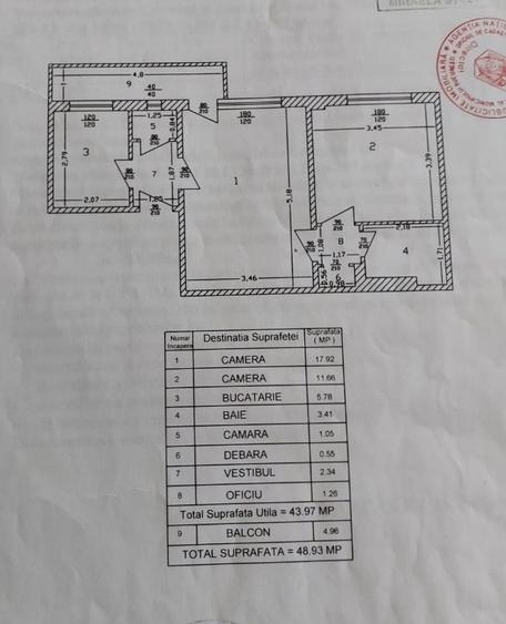 Apartament cu 2 camere semidecomandat în 1 Mai