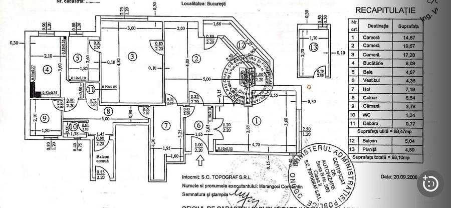 Apartament cu 3 camere decomandat în Unirii