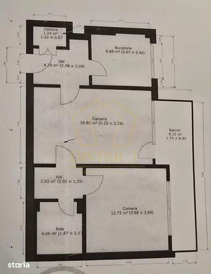 Apartament cu 2 camere, mobilat în Ultracentral