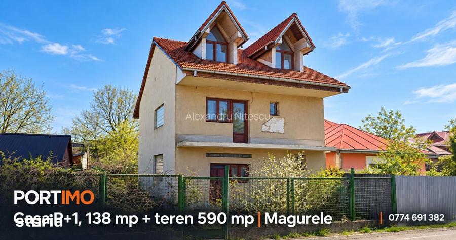 Casa P+1, aproximativ 138 mp utili + teren 590 mp | Magurele
