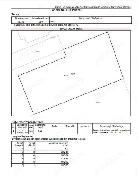 Vanzare teren construc?ie casa - 680 mp, Sanmihaiu Roman - 1
