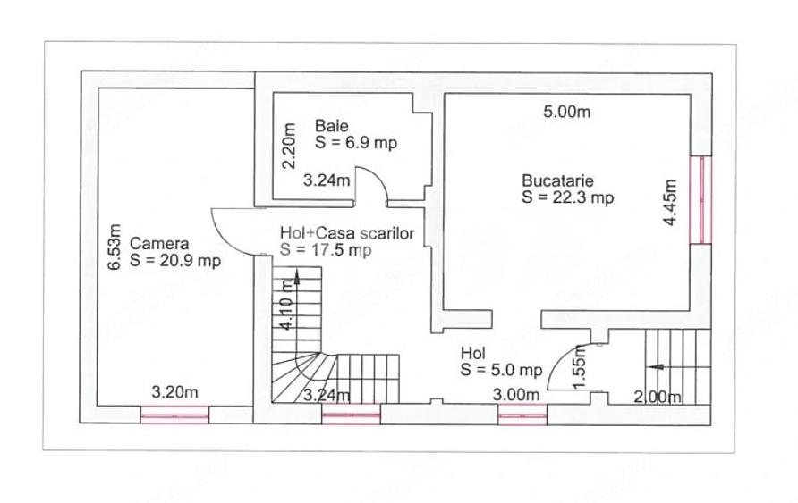 Casă cu 4 camere cu Teren 233 Mp în Central