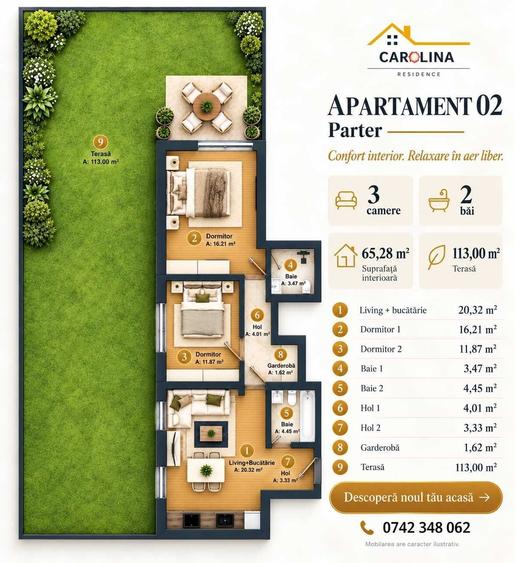Apartament cu 3 camere decomandat în Central