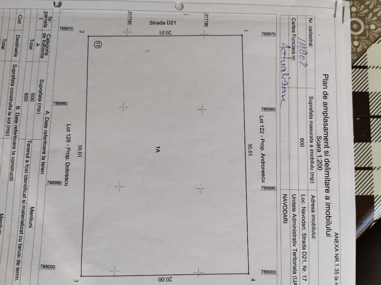 Teren Construcții intravilan de 1200 mp, în Nord