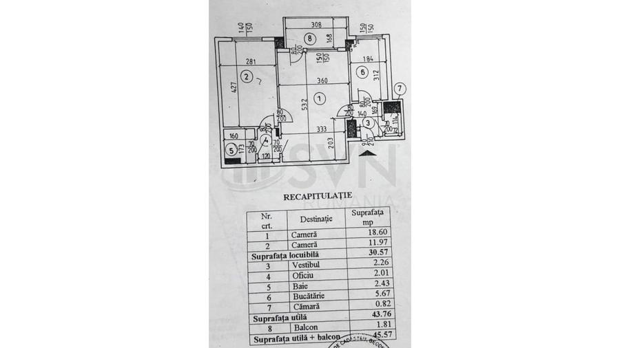 Apartament cu 2 camere decomandat, mobilat în P-ța Romană