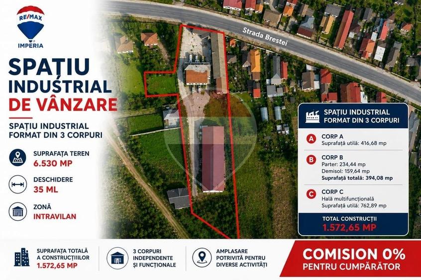 Spațiu industrial, de 1,573 mp, în Central