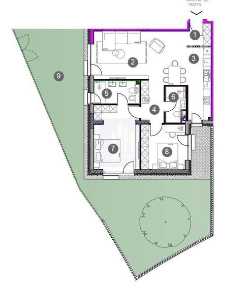 Apartament cu 3 camere în Băneasa